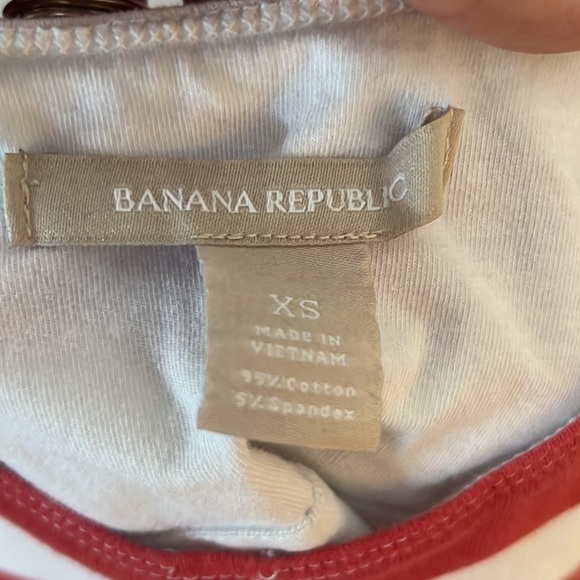 Banana Republic Red and White Striped Tank Top with Shelf Bra Size XS - Picture 2 of 3